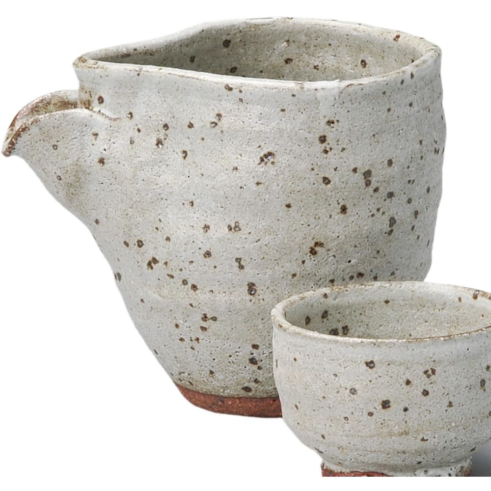 

Sake Tokkuri and Ochoko Diameter 12 x 9 x Height Ash Mikage Mino Cold Japanese Sake Ale-net Set, (Cupcake) Set, 10cm, 260ml, Pattern, Ceramic, Ware,