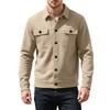 Men's Small Checkered Jacquard Knit Button Pocket Jacket, Spring and Autumn Warm Business Style Top