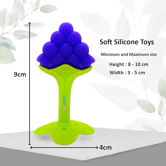 Baby Fruktform Bitering – Myk Silikon Bitering for Spedbarn - pakke med 3