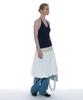 Partimento Woman Button-Pointed Puff Midi Skirt_White