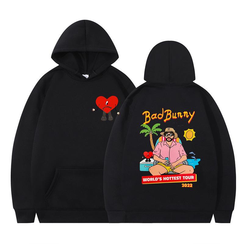 Un Verano Sin Ti Bad Bunny Anime Print Fashion Men'S Casual Hooded Sweater