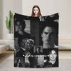 The Vampire Diaries Damon salvatore Blanket Super Warm Plush Bedding Throws For Home Decor Travel Office Flannel Bedspread Bed
