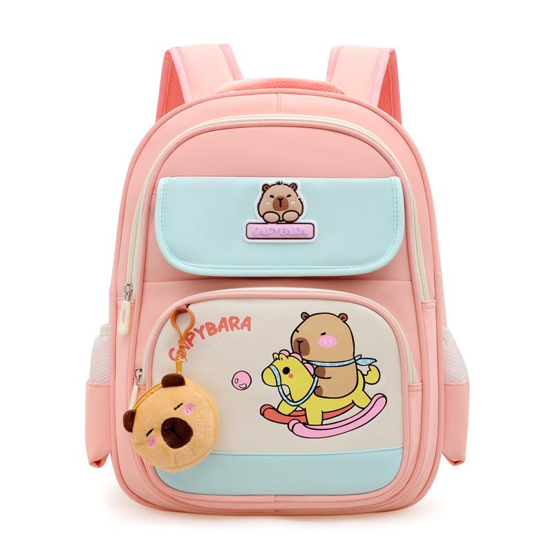 Childrens Capybara Learning And Playing Pattern Cartoon Backpack For Kindergarten And Primary School Students