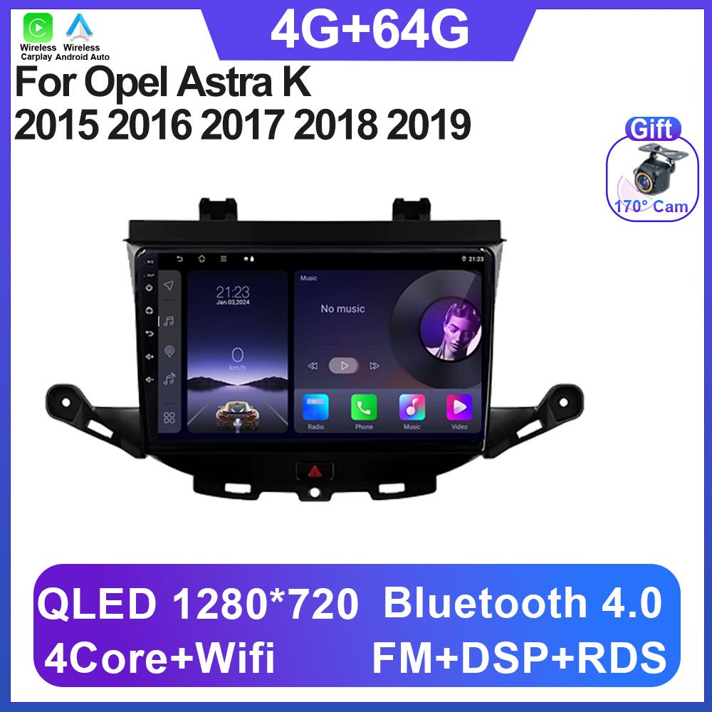 Car Stereo For Opel Astra K 2015 2016 2017 2018 2019 Android 14 Car Radio Video Carplay Multimedia Player Head Unit 5G Wifi DSP