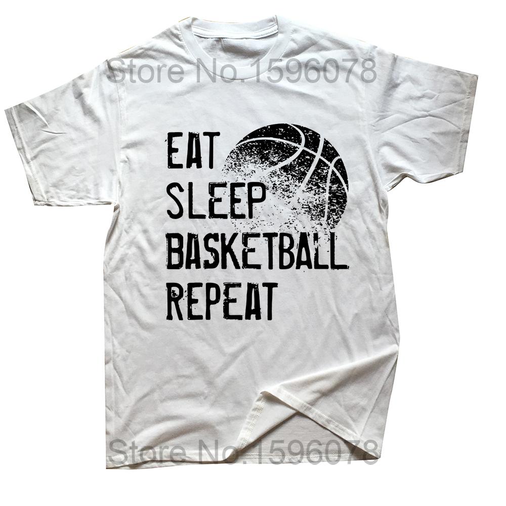 Funny Eat Sleep Basketball Repeat T Shirts Graphic Cotton Streetwear Short Sleeve Birthday Gifts Summer T-shirt Mens Clothing
