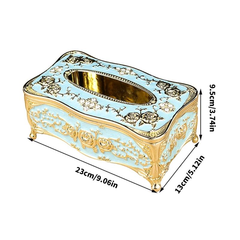 Artistic Floral Print ABS Tissue Holder With Easy Open Lid Sophisticated Decors Tissue Box For Convenient Refills