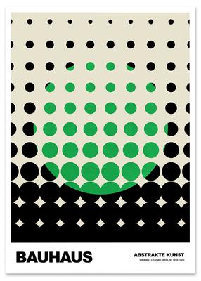 Plakat zielony czarny bauhaus kropki