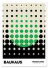 Poster Green Black Bauhaus Dots