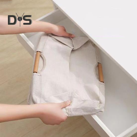 Laundry Hamper Storage Basket with Bamboo Handle Foldable Design Large Capacity Waterproof Fabric Clothes Hamper Laundry Basket