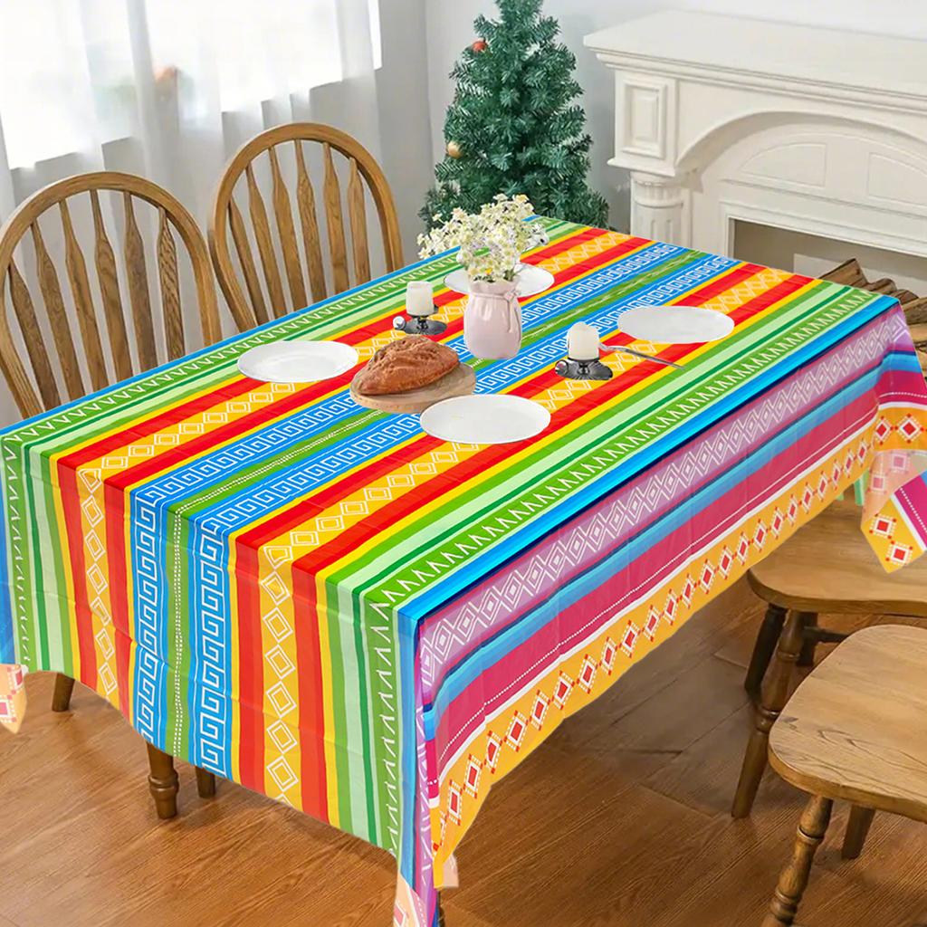 Mexican Theme Fiesta Party Waterproof Plastic Tablecloth Birthday Party Decor Kids Tablecloth Dining TableCover Kitchen Supplies