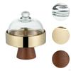 Elegant Wooden Cake Stand with Glass Cover for Desserts And Pastries
