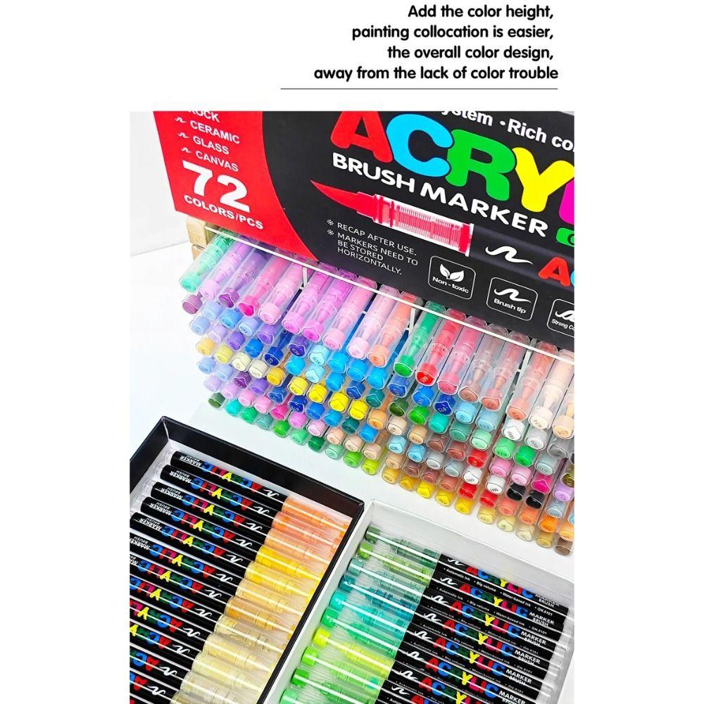 12/24/36/48/60/72/100/120 Colors Acrylic Paint Pens Christmas Gift Rock Painting Pens Wood Canvas