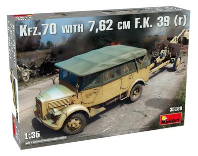 MiniArt Deutscher Plastikmodellbausatz MA35189 1/35 Kfz.70 & 7.62cm F.K.39 (r)