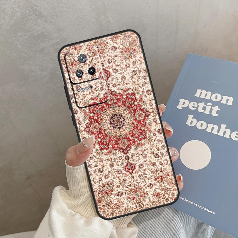 Retro Ethnic Carpets Turkish Rug Case For POCO F5 C40 M5s F3 X4 F4 GT M4 X3 X5 Pro Cover For Xiaomi 12T Pro 11T 11 12 13 Lite