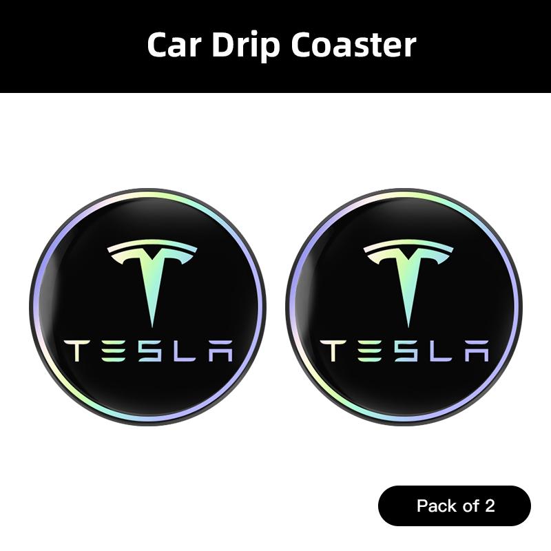 

2Pcs Silicone Car Coaster Laser Vehicle Anti-slip Pad Water Cup Slot Mat For Tesla SpaceX Model 3 Highland 2023 Model S Model Y