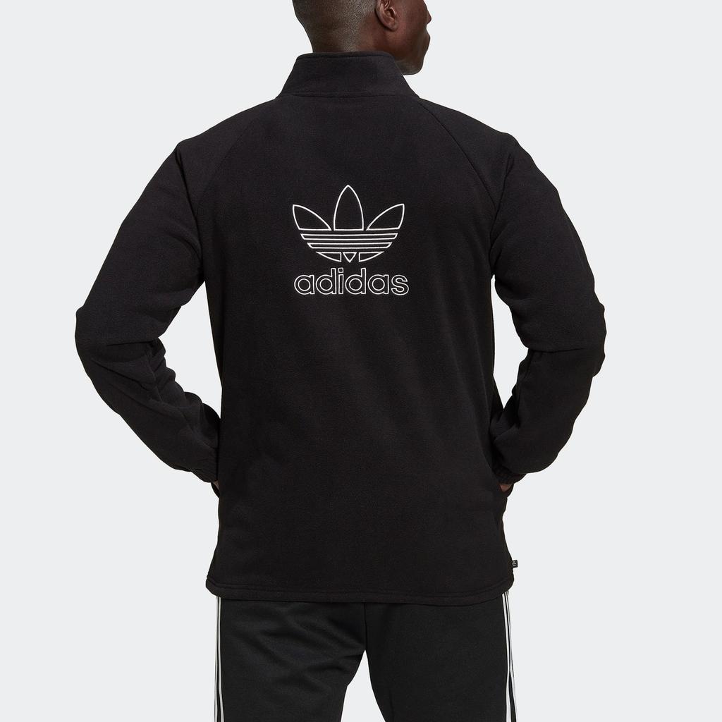 adidas Adicolor Classics Trefoil Teddy Fleece Jacket Asia Sizing 'Black' Men's HK7295