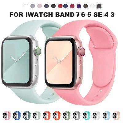 Correa de silicona para Apple Watch Band 44mm 40mm 42mm 38mm 40 44 mm pulsera transpirable correa iWatch serie 3 6 5 4 SE 7 45mm 41mm