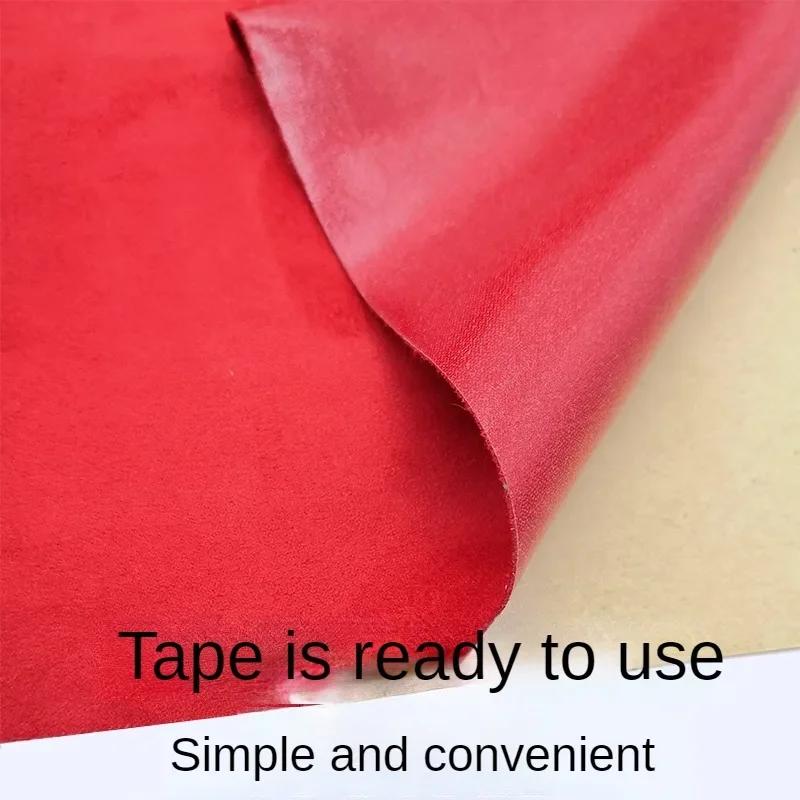 Self-adhesive Suede Fabric Thickened Elastic By Half A Meter for Car Decoration Gift Box Package Diy Sewing Cloth Wearable Black
