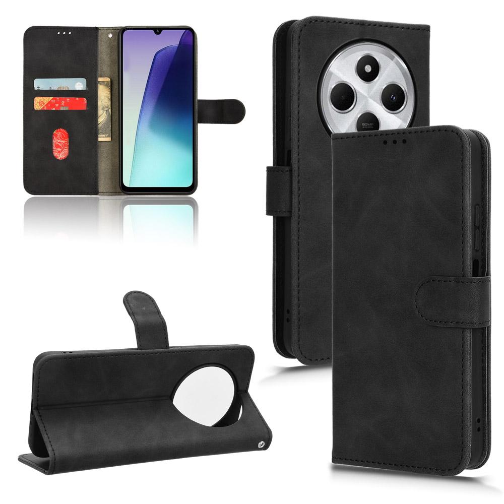 For Xiaomi Poco C75 4G/Redmi 14R 5G/14C 4G Leather Case Skin-Feel Anti-Drop Wallet Flip Phone Cover