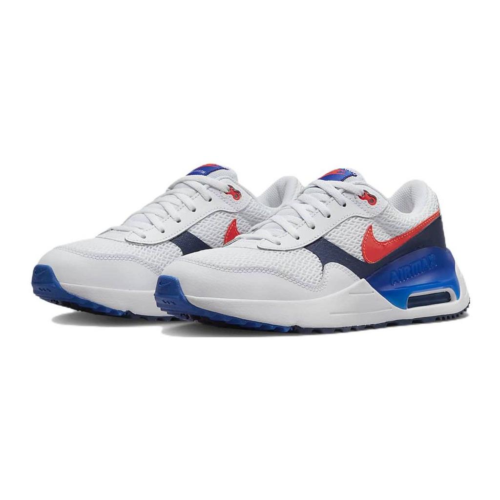 Nike Air Max SYSTM Leather Cushioning Abrasion Resistant Breathable Low Top Casual Shoes White Blue Unisex DQ0284-101