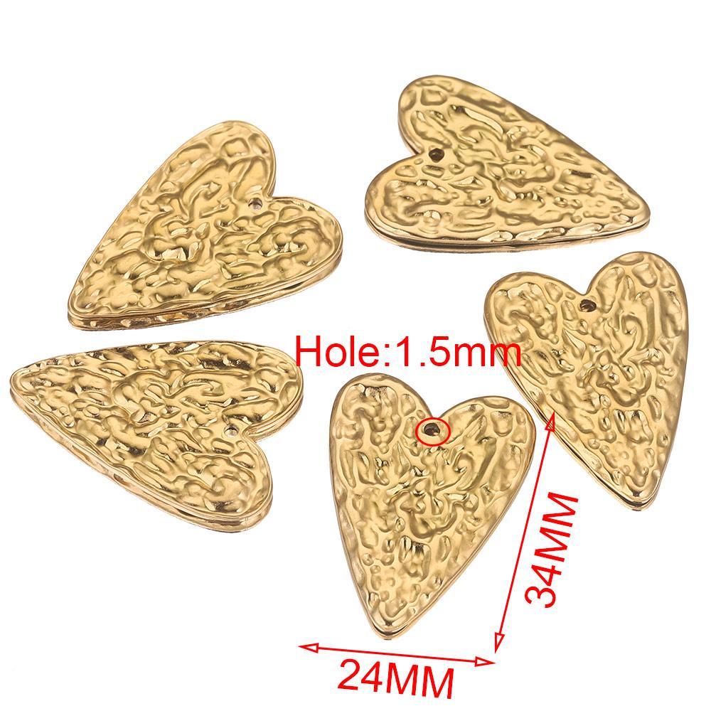 5 szt. Stal Nierdzewna Zawieszki Serca Do Biżuterii Tłoczone Pozłacane Okrągłe Materiały Do Wyrobu Kolczyków Złącza Zawieszek Elementy DIY