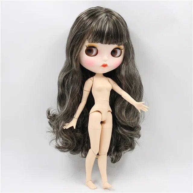 

ICY DBS Blyth Doll Joint Body Black Mix Светлые волосы Белая кожа Матовое лицо Супер черная кожа блестящее лицо 30 см ИГРУШКА Аниме 30cm