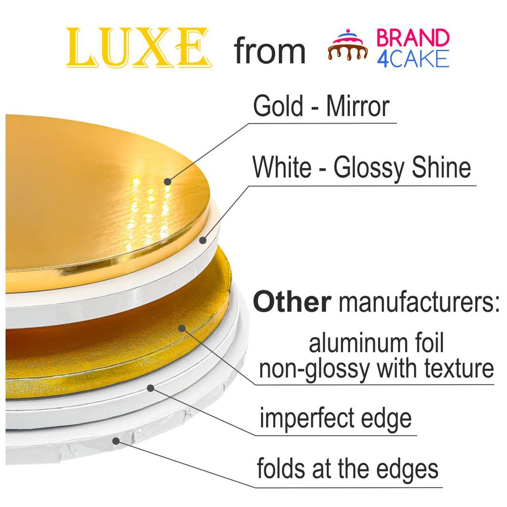 Cake Board Base White 25 1.2 Set 10 pcs Cake Drum Round Luxe Brand4Cake