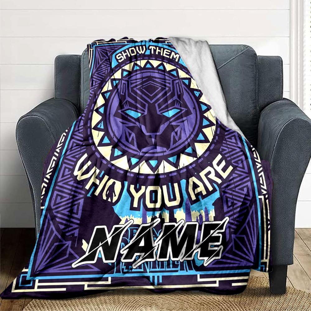 Custom Name Green Forest Fantasy blanket for Couch & Bed, Plush Cozy Fuzzy Blanket Super Soft & Warm Blankets for Fall and Winter. 09085