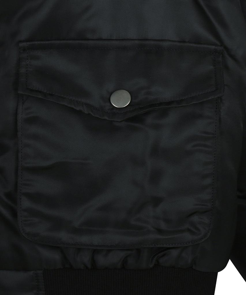 Luvistrue Rl Fur Trim Patch Bomber Jacket(Black)