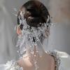 Bride Fashion Silk Crystal Bead Flower 1 Pair of Clips Forest Style Sweet Wedding Dress Headwear Side Clip Versatile Hair Accessories