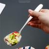 17cm Löffel mit flachem Boden Edelstahl Quadratische Esslöffel Reis Geschirr Kind Langer Griff Trinklöffel für Eis Dessert