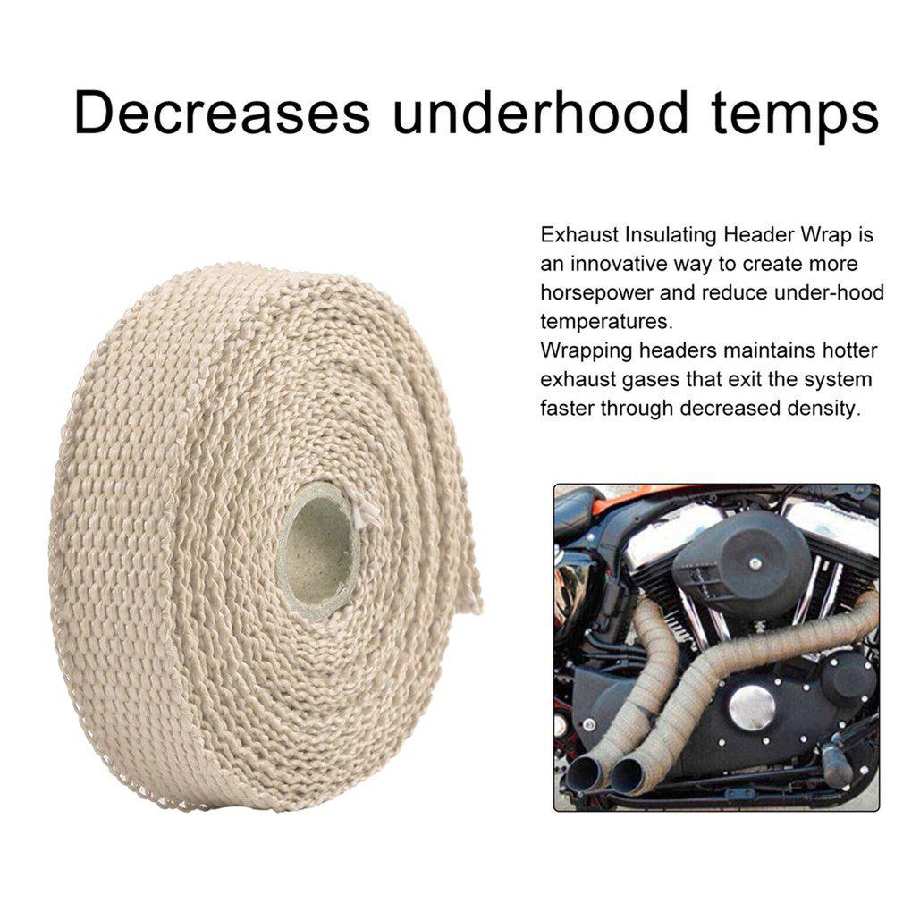 5M Car Motorcycle Exhaust Wrap Pipe Header Heat Wrap Turbo Mainfold Heat Exhaust Thermal Wrap Tape Stainless Steel Ties