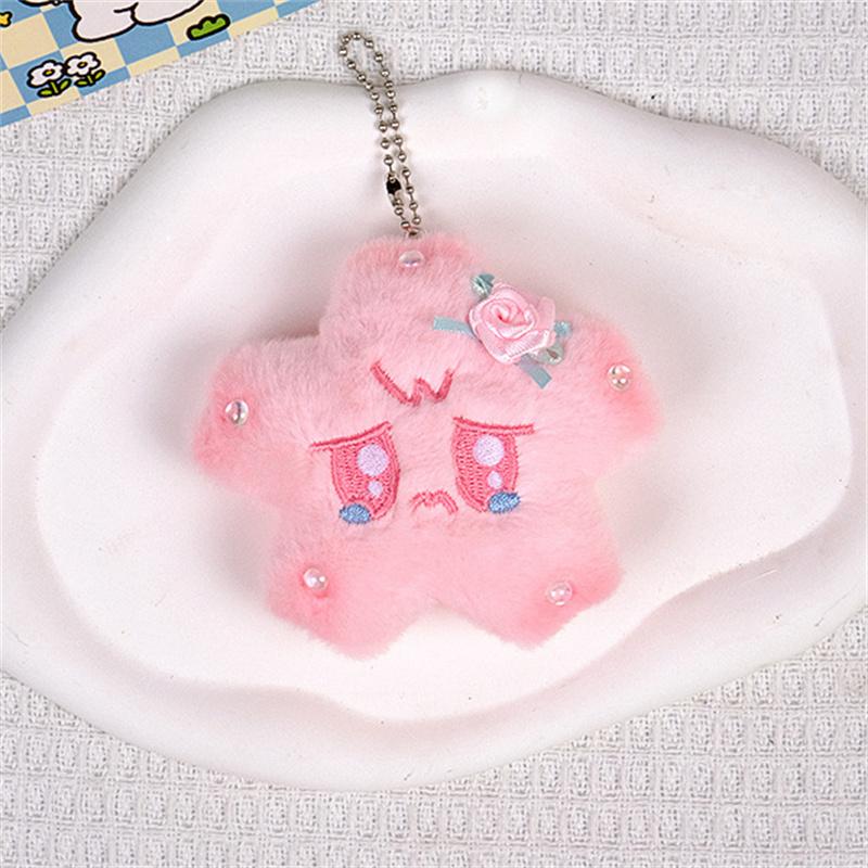 Squeezing Bow Pink Siamese Cat Kapibala Star Pendant Keychain Doll Plush Doll Accessories