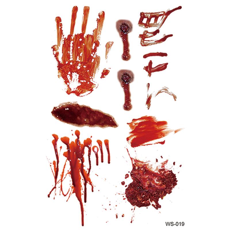 Wasserdichte realistische Halloween Horror Tattoo-Aufkleber