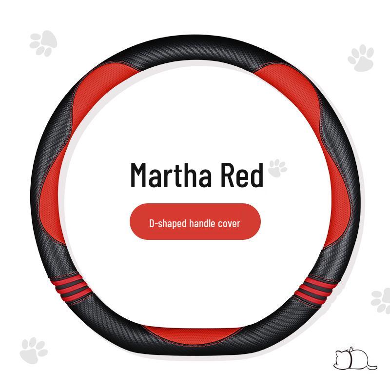 FSB Cartoon Cat Carbon Fiber Steering Wheel Cover – Cute, High-End, Sporty Design