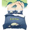 Pokemon Snorlax 3d Digital Print Bed Set With Cartoon Pattern For Kids Bedroom Decor