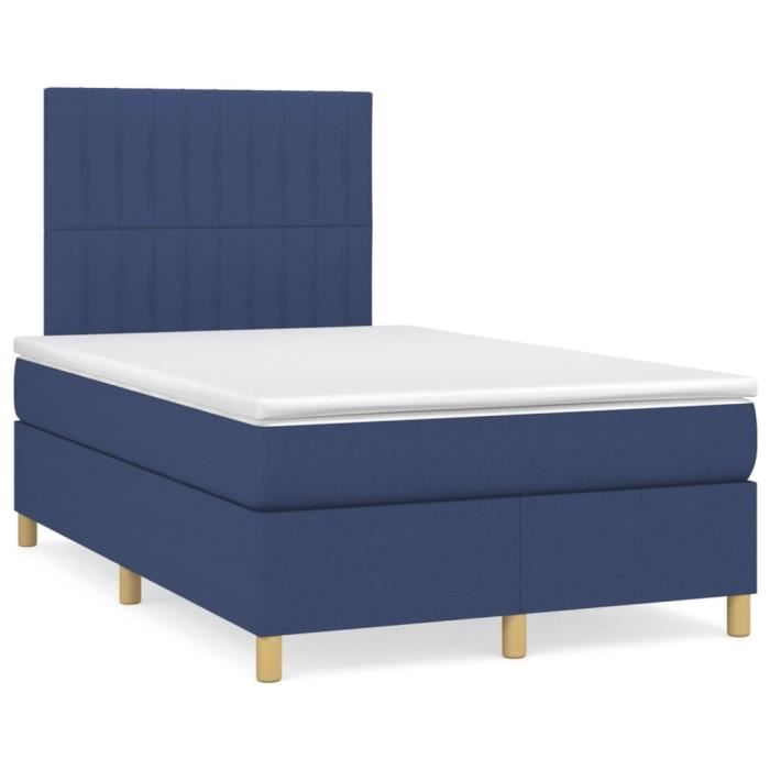 3142487 vidaXL Divan Bed with Mattress Blue 120x200 Cm Fabric