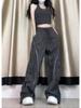 Women's High-Waisted Straight-Leg Cargo Pants - Plus-Size, Wide-Leg, Slimming, Casual, Trendy, Spring/Autumn Collection