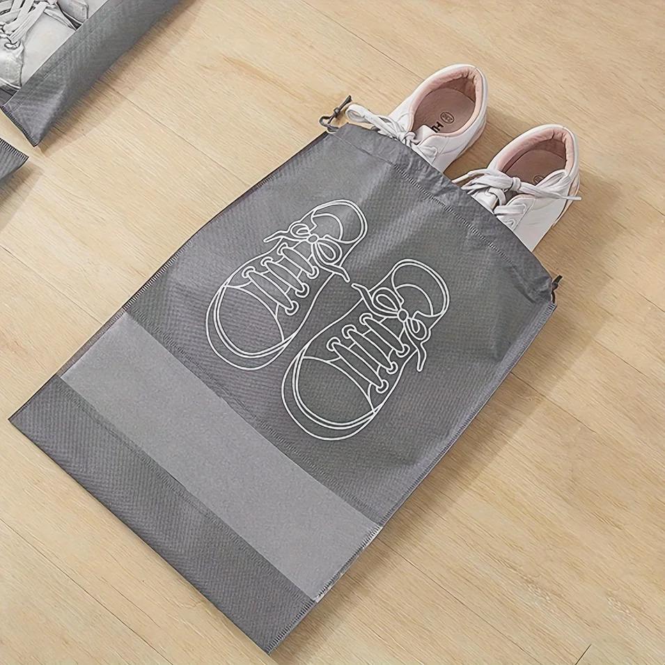 2/5/10 Shoes Storage Bag Closet Organizer Non Woven Travel Portable Bag Waterproof Pocket Clothing Classified Draw Hanging Bag