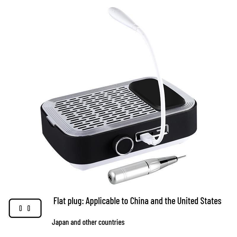 

Multifunctional 5-in-1 Nail Machine: Rechargeable Dust Collector, Grinding Pen, Hand Rest, Filter Screen & Light