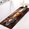 Coffee and Beans Printed Kitchen Laundry Rug Non-Slip Soft Absorbent Machine Washable Floor Mat for Home Farmhouse Decor