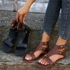 New European and American flat plus size Roman sandals for spring