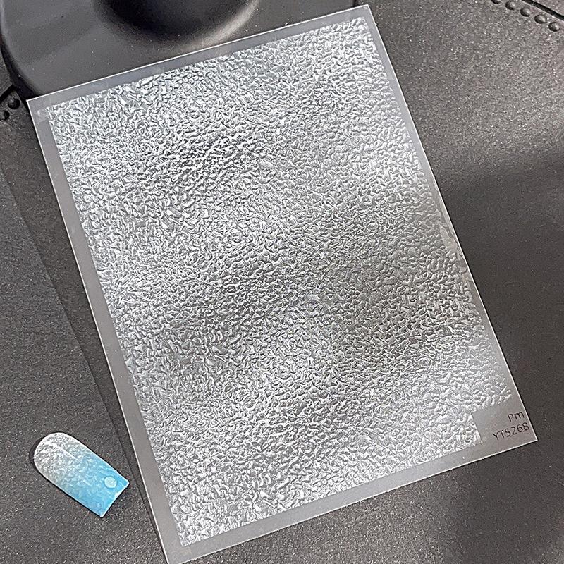 Soft Solid Color Self Adhesive Flat Nail Art Decorations Stickers Manicure Decals Solid Color Ultra-thin White Sea Waves