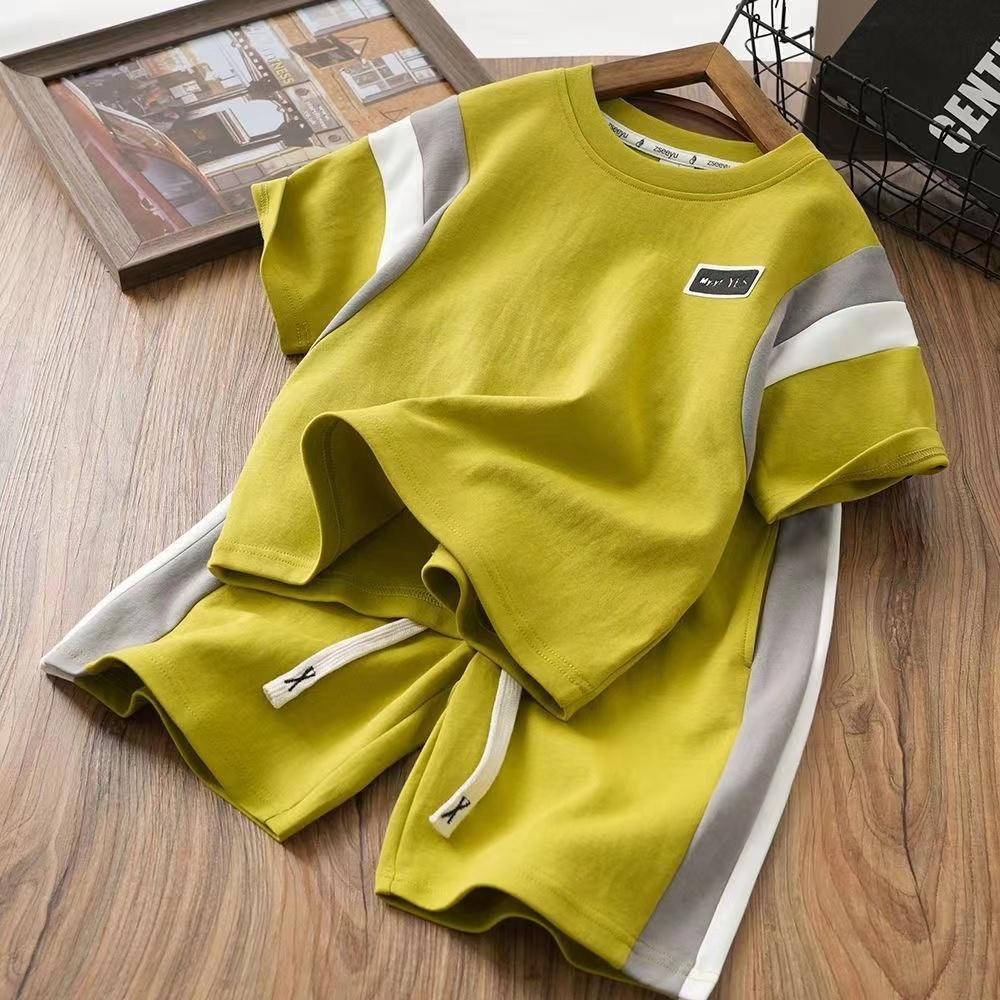 New Round Neck Short Sleeved Set for Boys and Children In Summer