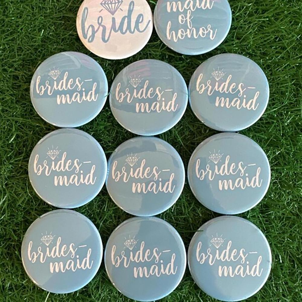 Bachelorette Party Button Pin Badge Wedding Bride Bridesmaid I Do Crew Pin Back Buttons for Bach Party Favors Photo Props Gift