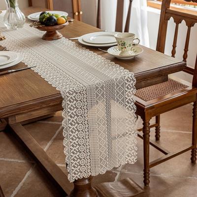 Vintage Table Runner Festival Lace Hollow Table Cloth Elegant Romantic Dining Table Placemats Banquet Festival Party Decoration