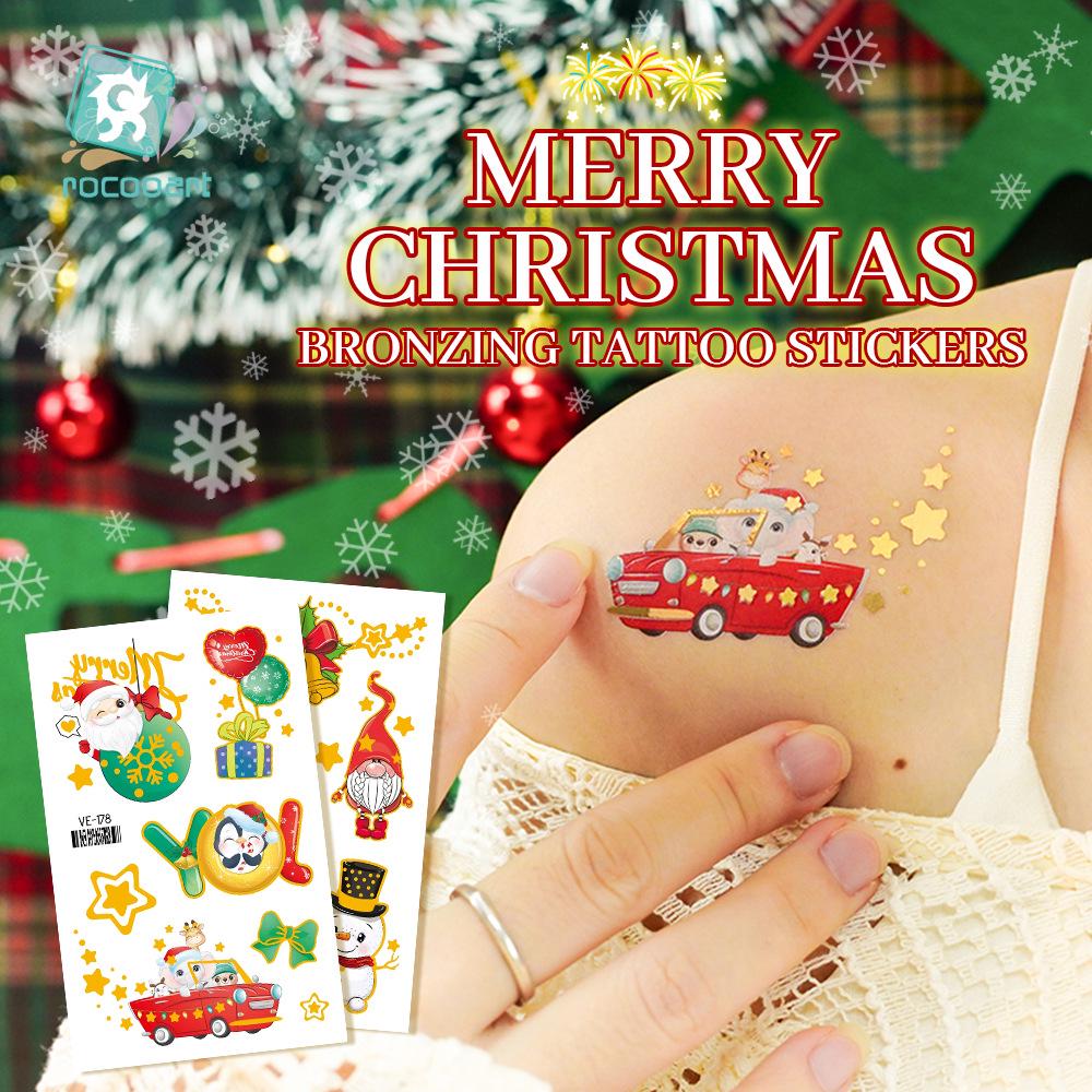 Ruikalong Christmas Cartoon Santa Tattoo Stickers for Kids' Party