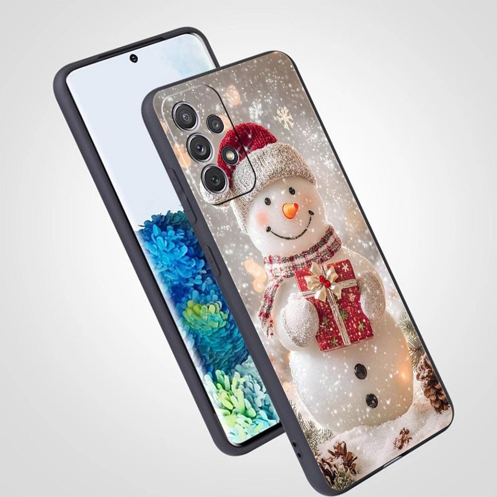 Christmas Snowman Phone Case for Samsung Galaxy A55 A35 A17 A07 A15 A13 A25 A51 A71 A72 A73 A32 A52 A52S A41 5G Soft TPU Shell