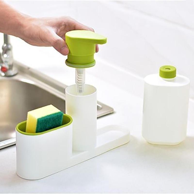 Multi-function wash span rack, soap and detergent sink dispenser, storage rack, hand sanitizer, 1 Set