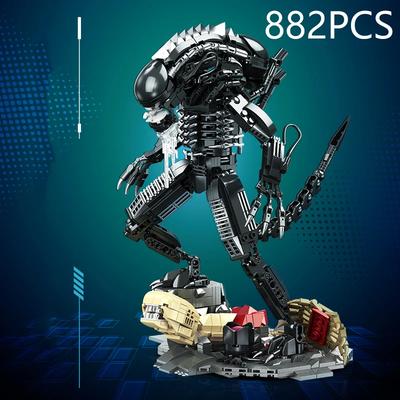 882PCS Alien Monster Bausteine Klassischer Film Roboter Zusammenbauen Modell Steine Desktop-Ausstellung Lernspielzeug Geschenke für Kinder